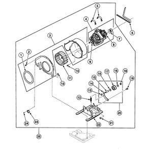 Motor Assy Diagram and Parts List for SSEB17WJ1500  Speed Queen Dryer