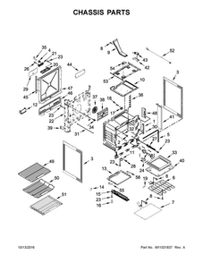 Chassis Parts Diagram and Parts List for JDS1750ES1  Jenn-Air Range