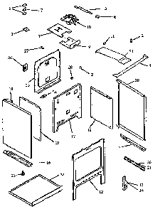 Cabinet Assy Diagram and Parts List for CARH664E-P1142622NE  Amana Range