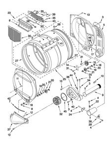 Upper And Lower Bulkhead Parts Diagram and Parts List for MLG24PNAGW1  Maytag Dryer