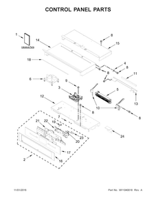 Control Panel Parts Diagram and Parts List for JJW3430DP02  Jenn-Air Wall Oven