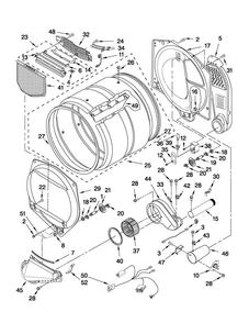 Bulkhead Parts Diagram and Parts List for MGDX600XL1  Maytag Dryer