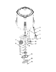 Gearcase, Motor And Pump Parts Diagram and Parts List for MVWC215EW0  Maytag Washer