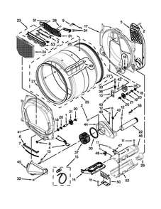 Bulkhead Parts Diagram and Parts List for MEDE201YW1  Maytag Dryer