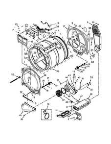 Bulkhead Parts Diagram and Parts List for MEDB855DW2  Maytag Dryer
