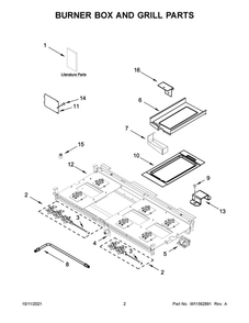 Burner Box And Grill Parts Diagram and Parts List for TANKMAN50  Maytag Range