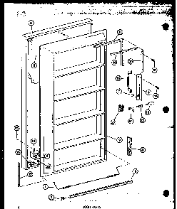 Door Parts Diagram and Parts List for U-23C P60345-83W Amana Freezer