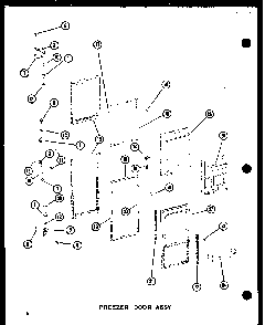 Freezer Door Assy Diagram and Parts List for SRI519D-P73900-19W  Amana Refrigerator