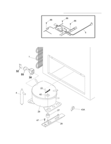 System Diagram and Parts List for CFCH25LW1  Crosley Freezer