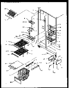 Freezer Shelving And Refrigerator Light Diagram and Parts List for SBI20NW-P1162902WW  Amana Refrigerator