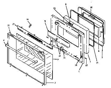 Oven Door Diagram and Parts List for ARR632E-P1142617NE  Amana Range
