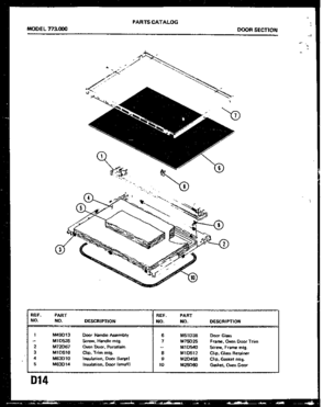 01 - DOOR SECTION Diagram and Parts List for 773000  Maytag Range