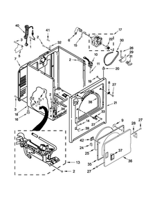 Cabinet Parts Diagram and Parts List for NGD4705EW0  Amana Dryer