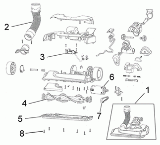 Diagram 4 Diagram and Parts List for UH72511  Hoover Upright Vacuum
