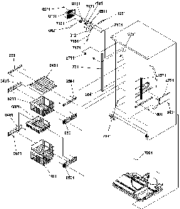 Freezer Shelves And Light Diagram and Parts List for SRD520TW-P1313101WW  Amana Refrigerator