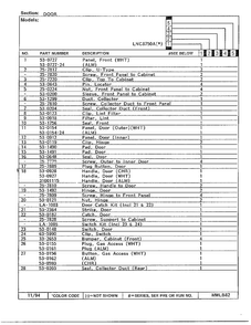 Door Page 2 Diagram and Parts List for 8750A  Norge Dryer