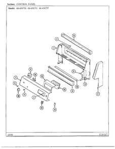 Control Panel Diagram and Parts List for 68-456750  Magic Chef Range