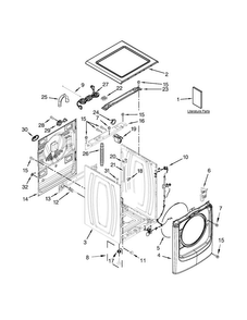 Top And Cabinet Parts Diagram and Parts List for MHW4000BW1  Maytag Washer