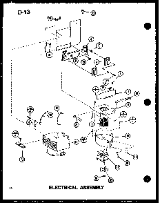 Electrical Assembly Diagram and Parts List for RC-10SD P75750-4M Amana Microwave