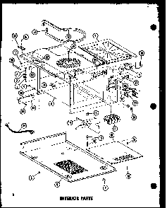 Interior Parts Diagram and Parts List for ML-3 P73720-2M Amana Microwave