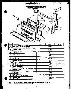 Freezer Door Parts Diagram and Parts List for GFS207-MN02  Amana Refrigerator