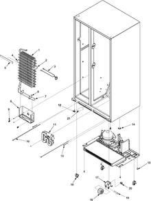 Evaporator Assy And Rollers Diagram and Parts List for SK535-2-PSK535062W0  Maytag Refrigerator