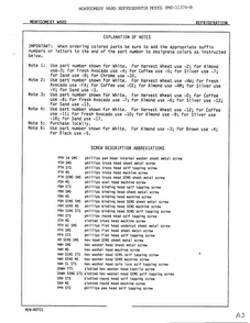 Refrigeration, Screw Description Abbreviations Diagram and Parts List for 21374A  Admiral Refrigerator