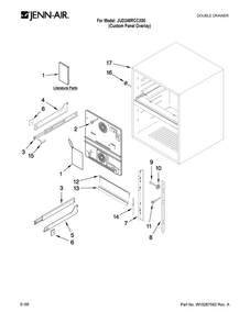 Cabinet Parts Diagram and Parts List for JUD248RCCX00  Jenn-Air Refrigerator