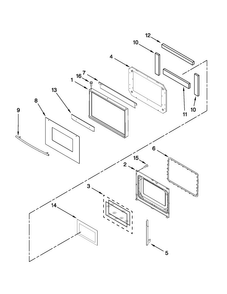 Part Location Diagram of W10194891 Whirlpool Outer Door Glass - Stainless Steel