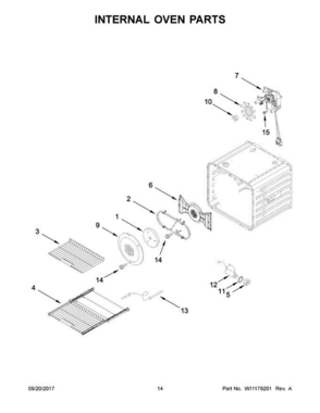 08 - Internal Oven Parts Diagram and Parts List for JLRP430WP01  Jenn-Air Range