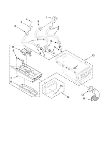Dispenser Parts Diagram and Parts List for NFW7300WW00  Amana Washer