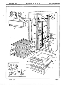 Fresh Food Compartment Diagram and Parts List for 21374A  Admiral Refrigerator