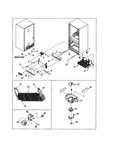 Evaporator Area/rollers Diagram and Parts List for ABD2533DES0  Amana Refrigerator