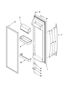 Refrigerator Door Parts Diagram and Parts List for MSD2572VES03  Maytag Refrigerator