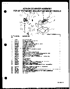 Add On-ice Maker Assembly Diagram and Parts List for BX20QL-P1125510WL  Amana Refrigerator