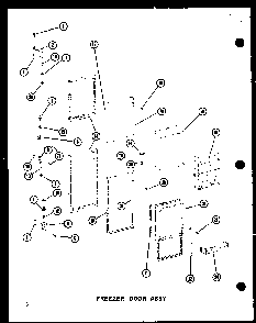 Freezer Door Assy Diagram and Parts List for SRI19C-P73320-54W  Amana Refrigerator