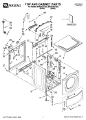 TOP AND CABINET PARTS Diagram and Parts List for MHWZ400TQ00  Maytag Washer