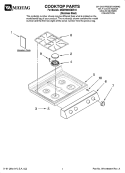 COOKTOP PARTS Diagram and Parts List for MGRH865QDS10  Maytag Range
