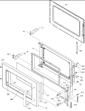 Door Diagram and Parts List for CRC10T2 P1304438M Amana Microwave