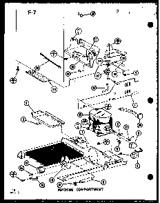 Machine Compartment Diagram and Parts List for SL22F-P75400-13W  Amana Refrigerator