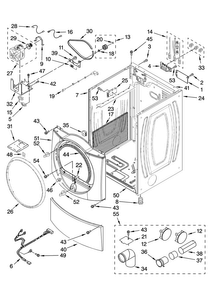 Cabinet Parts Diagram and Parts List for NED7500VM0  Amana Dryer