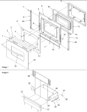 Oven Door and Storage Drawer Diagram and Parts List for ARTS6651E P1143914N E Amana Range