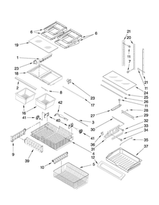 Shelf Parts Diagram and Parts List for AFD2535FES8  Amana Refrigerator
