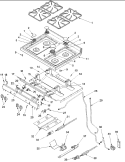 Maintop and Gas Supply Diagram and Parts List for ACF3315AK PACF3315AK0 Amana Range