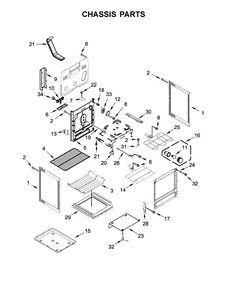 Chassis Parts Diagram and Parts List for MER8700DE1  Maytag Range