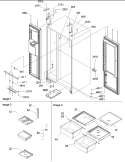 Refrigerator / Freezer Lights and Hinges Diagram and Parts List for SRD522VW P1320301W W Amana Refrigerator