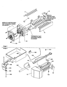 Ice Maker Assembly Diagram and Parts List for BCI21VC-P1325005WC  Amana Refrigerator