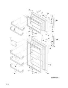 Doors Diagram and Parts List for CRT181LWE  Crosley Refrigerator