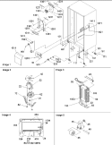 Drain, Rollers, and Evap Assy Diagram and Parts List for SRD522VW P1320301W W Amana Refrigerator