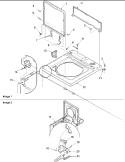 CABINET TOP, DOOR & DOOR SWITCH Diagram and Parts List for ALW432RAW PALW432RAW Amana Washer